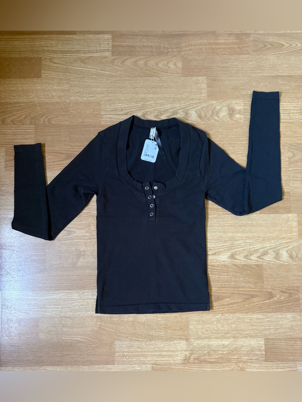 Free People Wide Away Layering Top - Black